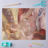 真珠のネックレス&ピンクドレスを着たアメリカ人女性 薄葉紙 (クラフト)