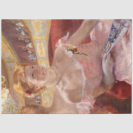 真珠のネックレス&ピンクドレスを着たアメリカ人女性 薄葉紙