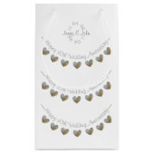 真珠のハートの結婚記念日の小さいギフトバッグ スモールペーパーバッグ (裏面)