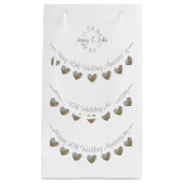 真珠のハートの結婚記念日の小さいギフトバッグ スモールペーパーバッグ (正面)