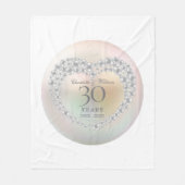 真珠のハートの30回目の結婚記念日 フリースブランケット (正面)