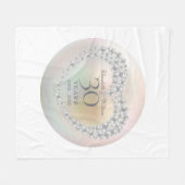 真珠のハートの30回目の結婚記念日 フリースブランケット (正面(横))