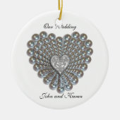 真珠のハート写真オーナメント セラミックオーナメント (正面)