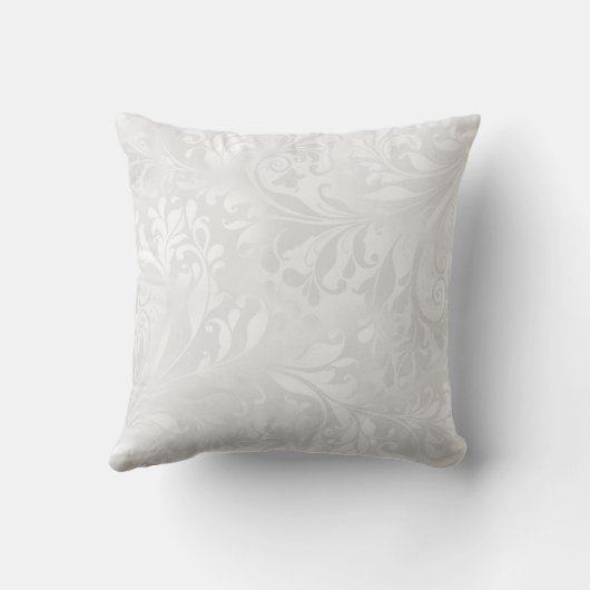 真珠のハート及び花のダマスク織の結婚式 クッション (裏面)