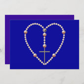 真珠のハート型ロザリオ 招待状 (正面/裏面)