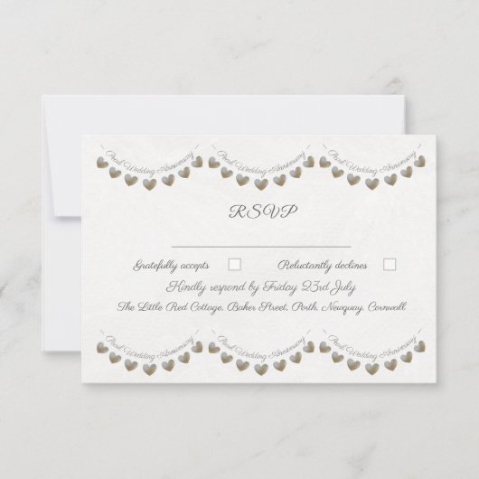 真珠のバンティン30周年結婚を迎える 出欠カード (正面)