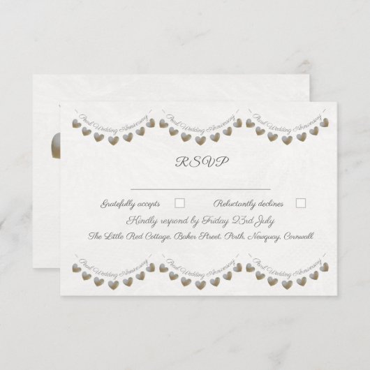 真珠のバンティン30周年結婚を迎える 出欠カード (正面/裏面)