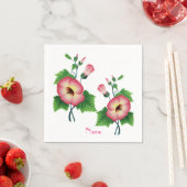 真珠のピンクの花サンダー_コーブ スタンダードカクテルナプキン (インサイチュ)