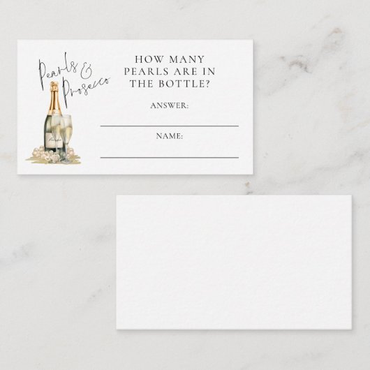 真珠のブライダルシャワー応答カード数 エンクロージャーカード (正面/裏面)