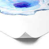 真珠のプリント付き牡蠣の貝殻2つ ポスター (角)