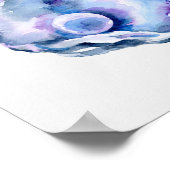 真珠のプリント付き牡蠣の貝殻2つ ポスター (角)