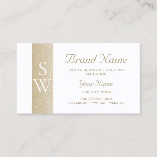 真珠のヘビ模様の美しい母モノグラム 名刺 (裏面)