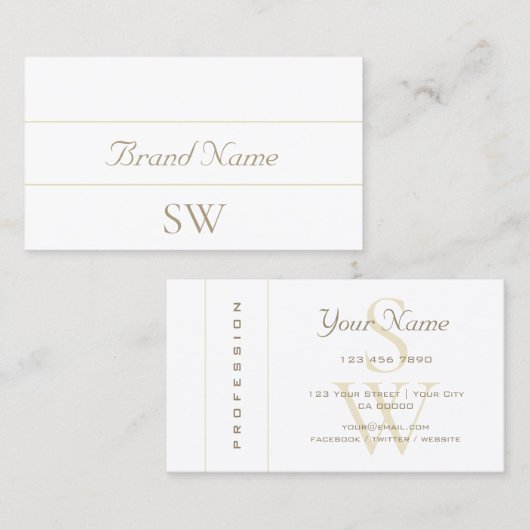 真珠のヘビ模様の金母モノグラム 名刺 (正面/裏面)