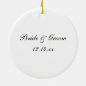 真珠のリングや輪ブルーのレースは私の花嫁になる セラミックオーナメント (裏面)