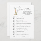 真珠の上または下のブライダルシャワーゲームカード 招待状 (正面/裏面)