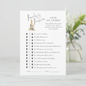 真珠の上または下のブライダルシャワーゲームカード 招待状 (スタンド正面)