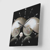 真珠の丸い時計の母 スクエア壁時計 (傾斜)