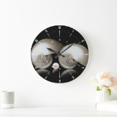 真珠の丸い時計の母 ラージ壁時計 (ホーム)