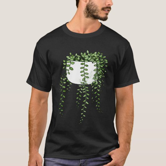 真珠の列ビーズカリオRowleyanus開花 Tシャツ (正面)