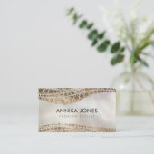 真珠の原生の点の芸術のスタイルの金質 名刺 (スタンド正面)