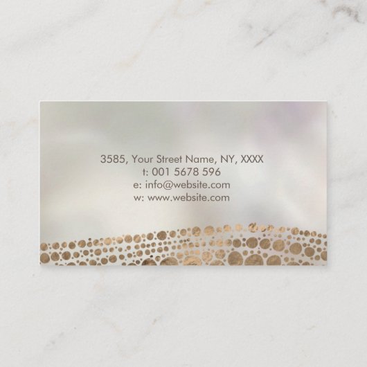 真珠の原生の点の芸術のスタイルの金質 名刺 (裏面)