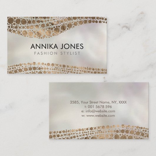 真珠の原生の点の芸術のスタイルの金質 名刺 (正面/裏面)