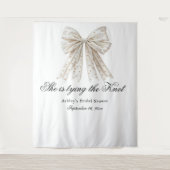 真珠の弓彼女は結び目ブライダルシャワー タペストリー (正面)