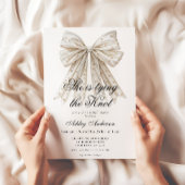 真珠の弓彼女は結び結びブライダルシャワー 招待状