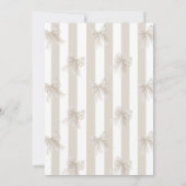 真珠の弓彼女は結び結びブライダルシャワー 招待状 (裏面)