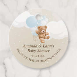 真珠の待ちダスティブルーテディベア フェイバータグ