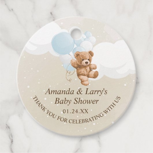 真珠の待ちダスティブルーテディベア フェイバータグ (正面)