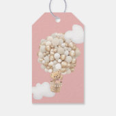 真珠の待ちテディベアバルーン女の子ベビーシャワー ギフトタグ (裏面)