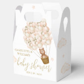 真珠の待ちテディベアバルーン赤ちゃんシャワー フェイバーボックス (オープン)