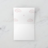 真珠の待ちテディベアピンクの女の子の赤ちゃんシャワー詩 サンキューカード (内部)