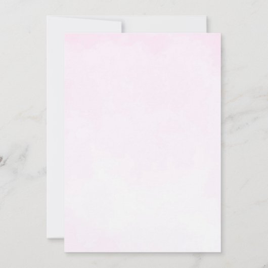 真珠の待ちテディベアピンクの女の子ベビーシャワー サンキューカード (裏面)