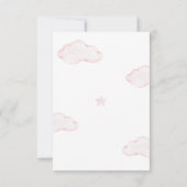 真珠の待ちテディベアピンクの女の子ベビーシャワー サンキューカード (裏面)