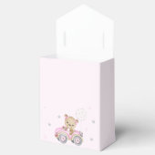 真珠の待ちテディベアピンクの女の子ベビーシャワー フェイバーボックス (オープン)