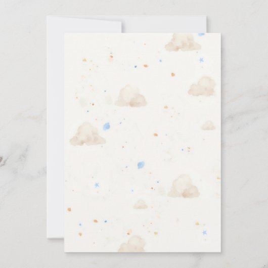 真珠の待ちバルーン水の色の男の子のシャワー 招待状 (裏面)