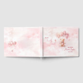 真珠の待ちピンクの水の色ベビーシャワー ゲストブック (全面)