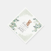 真珠の待ちユーカリ葉パルベビーシャワー スタンダードカクテルナプキン (角)