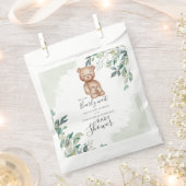 真珠の待ちユーカリ葉パルベビーシャワー フェイバーバッグ (クリップ留めされた状態)