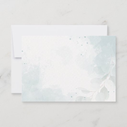 真珠の待ちユーカリ赤ちゃんシャワーサンキューカード 招待状 (裏面)