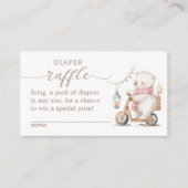 真珠の待ち女の子の赤ちゃんシャワーおむつラッフル エンクロージャーカード (正面)