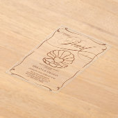 真珠の手で引かれた赤ちゃんシャワー アクリル招待状 (レイダウン)