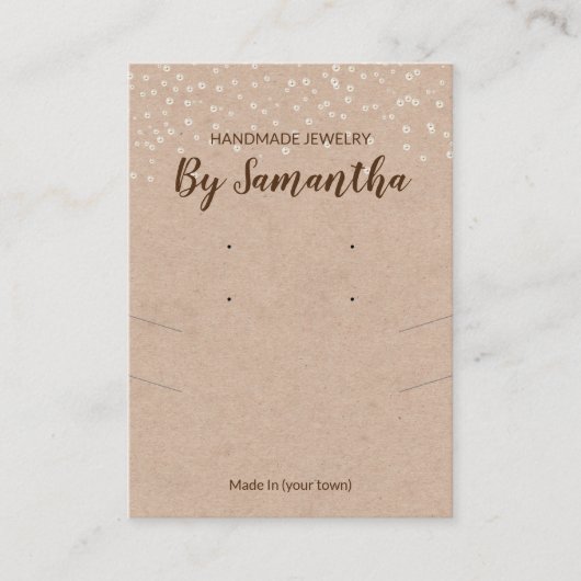 真珠の手作りイヤリング及びネックレスクラフトディスプレイ 名刺 (正面)