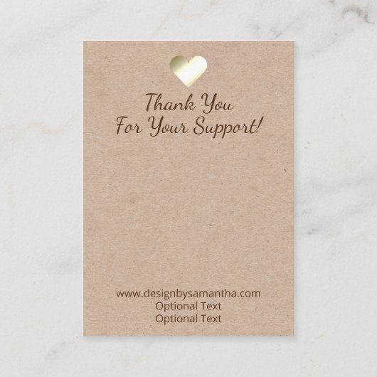 真珠の手作りイヤリング及びネックレスクラフトディスプレイ 名刺 (裏面)