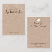 真珠の手作りイヤリング及びネックレスクラフトディスプレイ 名刺 (正面/裏面)