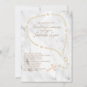 真珠の数珠のビーズの最初聖餐式 招待状 (正面)