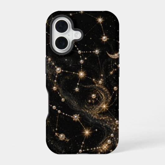 真珠の星座iPhoneケース iPhone 16ケース (裏面)
