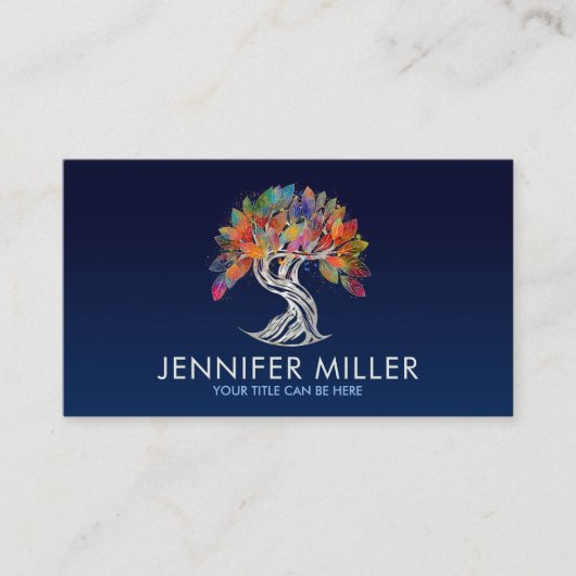 真珠の木 – カラフルの葉 名刺 (正面)